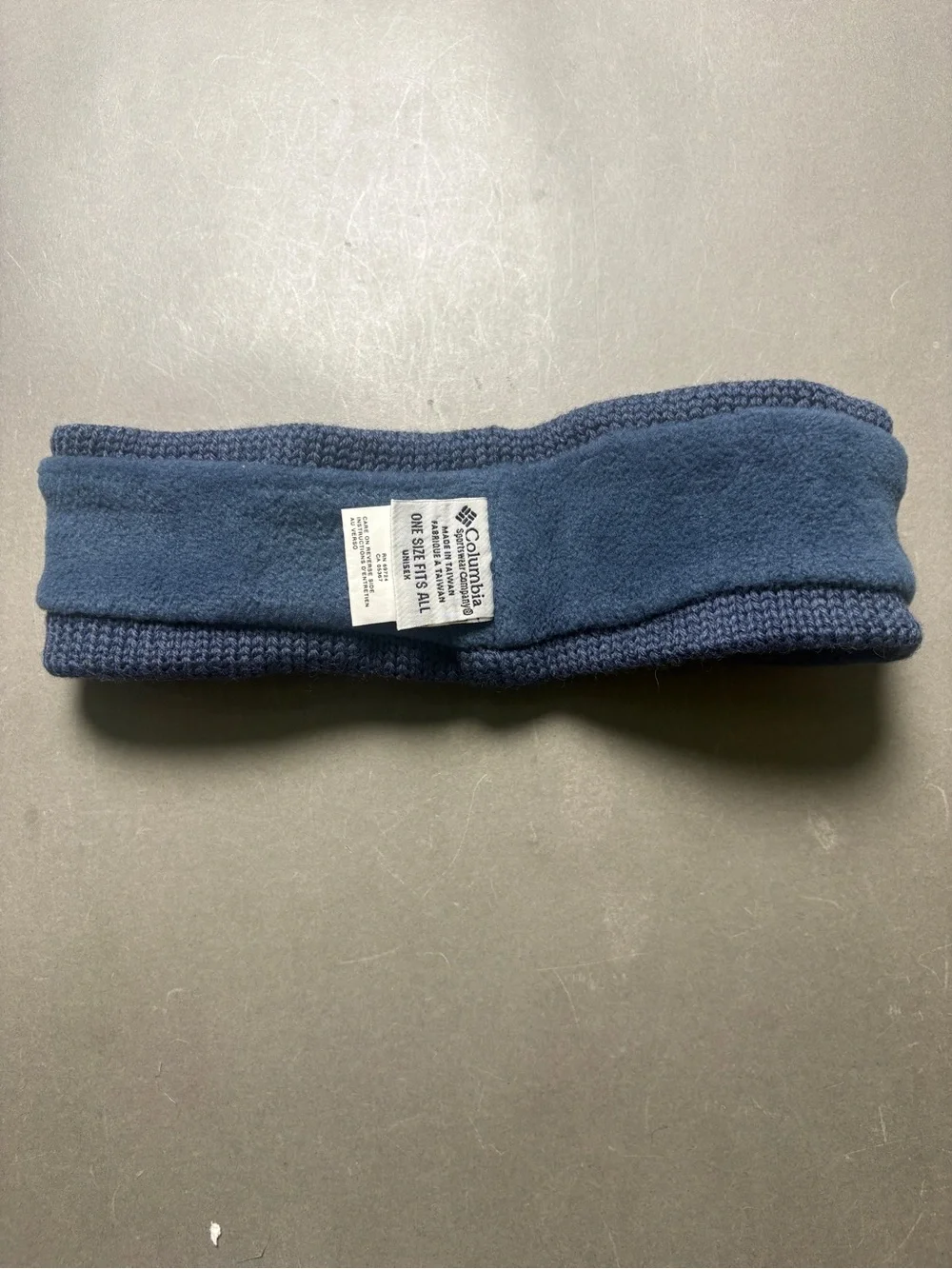 Columbia Blue and White Geometric Knit Headband Head Warmer Ear Cover